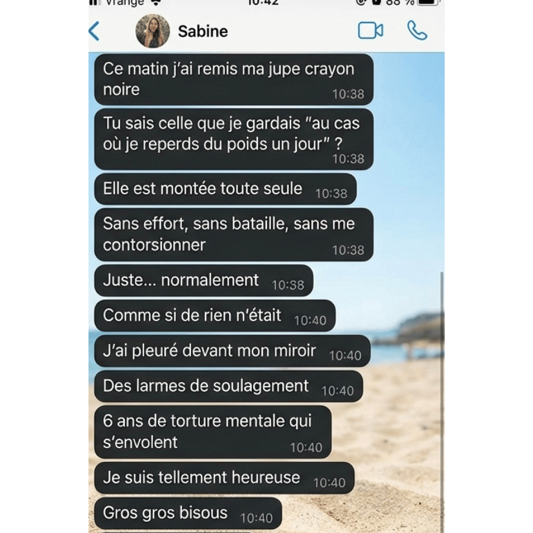 Captures de conversations avec Sabine et Nath