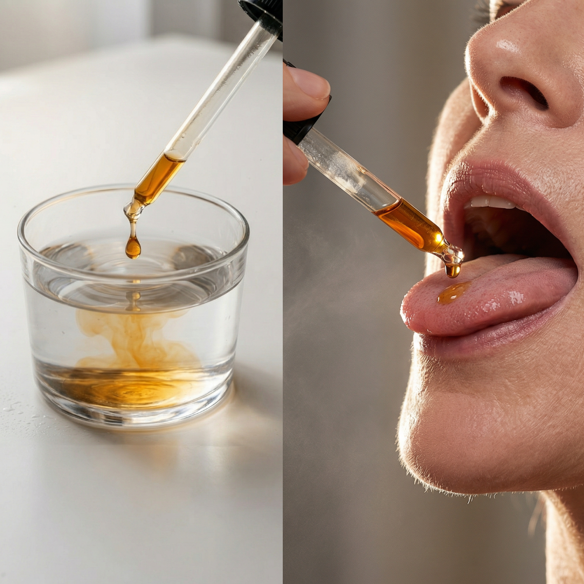 Prise de 2 ml de Lynae sous la langue